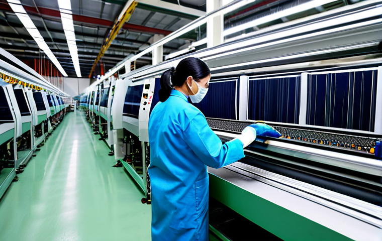 Textile Factory Innovation**

"A brightly lit, modern textile factory, showcasing a technician in appropriate attire operating advanced machinery. The scene emphasizes eco-friendly materials and automated processes. Focus on quality control and precision. Safe for work, fully clothed, professional environment, perfect anatomy, correct proportions, high resolution, appropriate content, modest clothing."

**