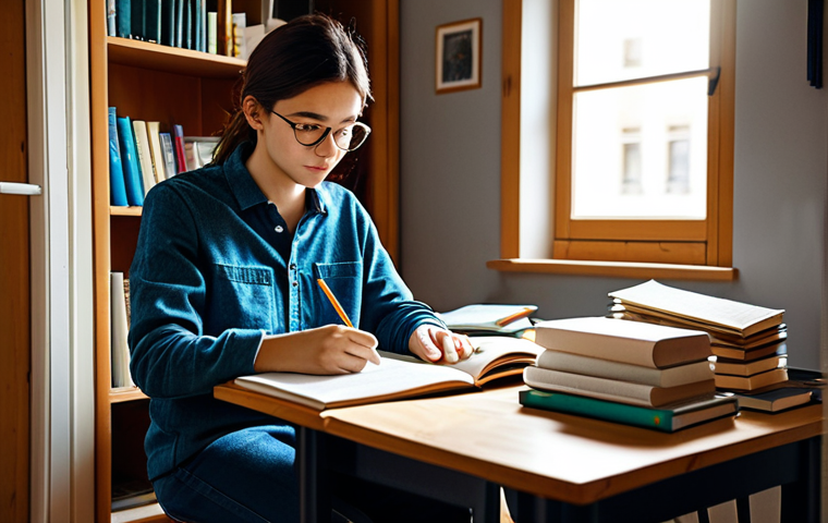Study Scene**

A student in a cozy room filled with textbooks and notes, preparing for a textile engineering exam, fully clothed in casual wear, appropriate content, safe for work, perfect anatomy, natural proportions, focused and diligent, warm lighting, professional quality, family-friendly.

**