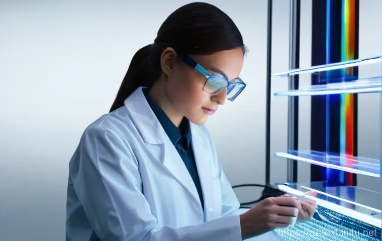 섬유기사 필기시험 대비 방법 - **Prompt 1: Cutting-Edge Textile Innovation Lab**
"A bright, sterile, and modern textile researc...