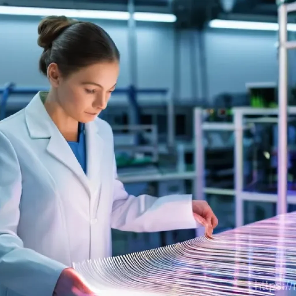 섬유기사 자격증과 관련 직업군 - **Prompt:** A visionary Russian textile engineer, a woman in her late 30s with a focused expression,...