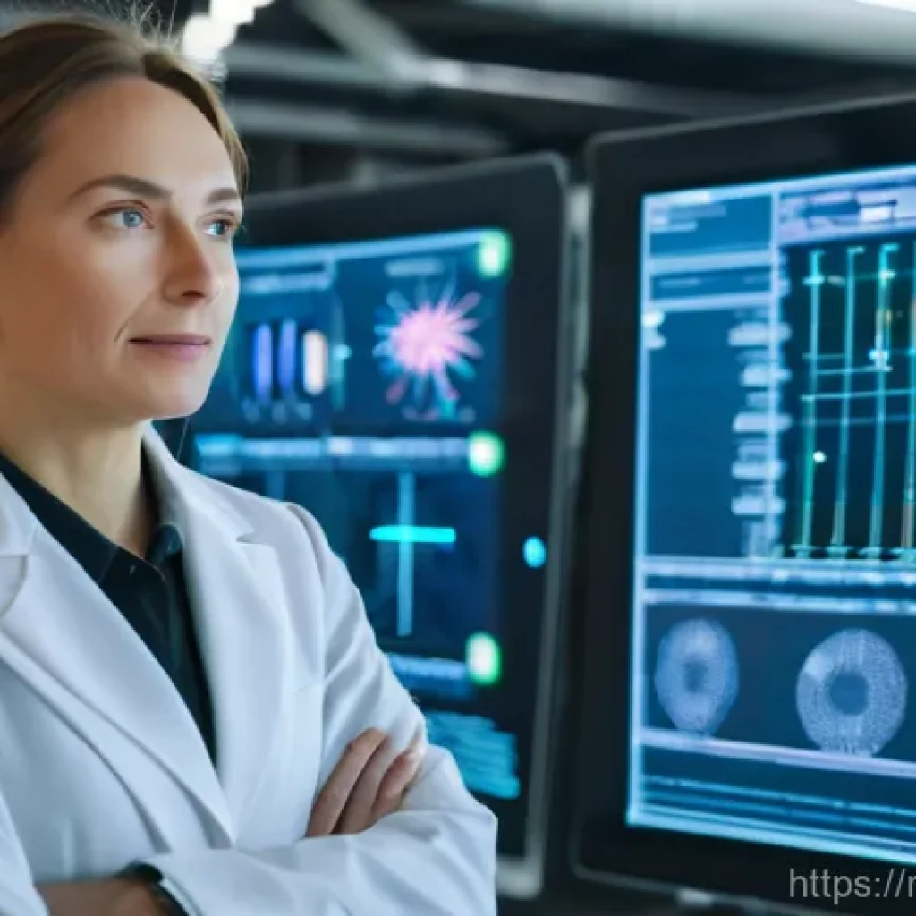 섬유기사와 섬유 생산 공정 - **Prompt:** A diverse, professional Russian textile engineer, female, in her early 30s, stands confi...