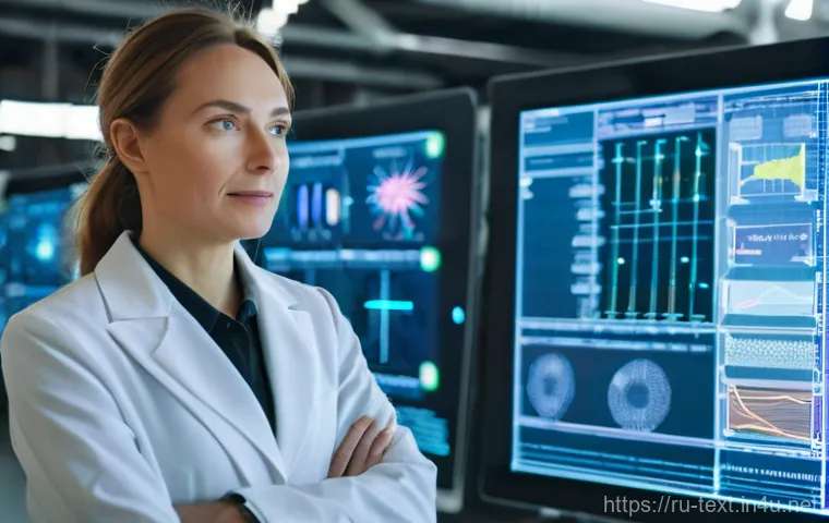 섬유기사와 섬유 생산 공정 - **Prompt:** A diverse, professional Russian textile engineer, female, in her early 30s, stands confi...