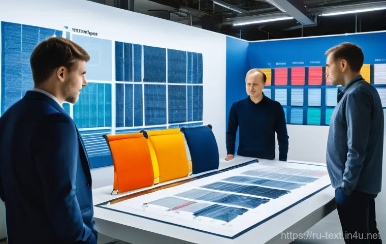 섬유기사와 섬유 생산 공정 - **Prompt:** A clean, wide-angle view inside a modern, eco-friendly Russian textile recycling facilit... 섬유기사와 섬유 생산 공정 - **Prompt:** A clean, wide-angle view inside a modern, eco-friendly Russian textile recycling facilit...