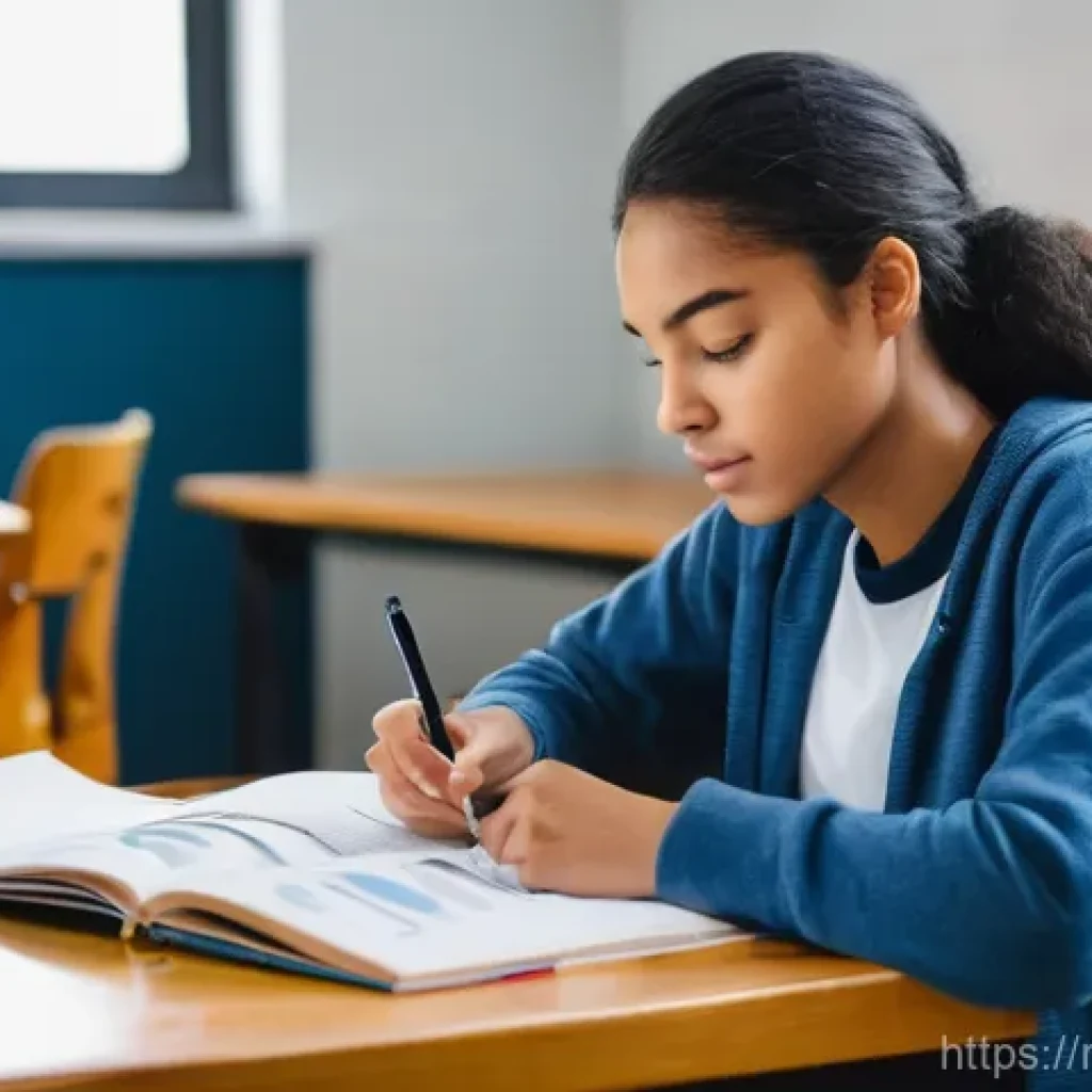 섬유기사 시험 준비 체크리스트 - **Prompt: Focused Study Planning**
    A diverse young adult student, possibly a woman with neat, pu...