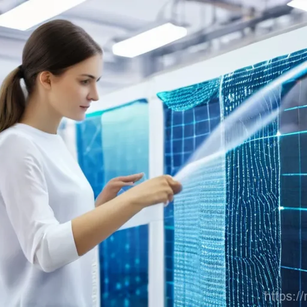 섬유기사와 관련 직종의 취업 가능성 - **Prompt: "A sleek, modern Russian textile innovation lab filled with natural light. In the foregrou...