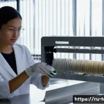 섬유기사 실기시험 대비 체크리스트 - Modern Natural Fiber Innovation Lab**
* **Prompt:** A brightly lit, clean, and modern textile res...