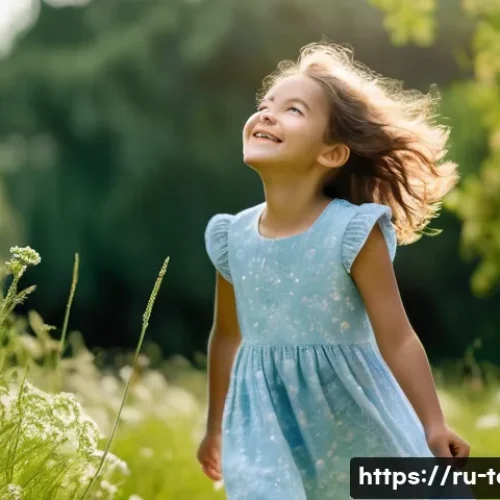 Home 30 섬유기사 필기시험의 핵심 개념 - **Prompt:** A young girl, about 8 years old, wearing a light, breathable sundress made of a linen-co...