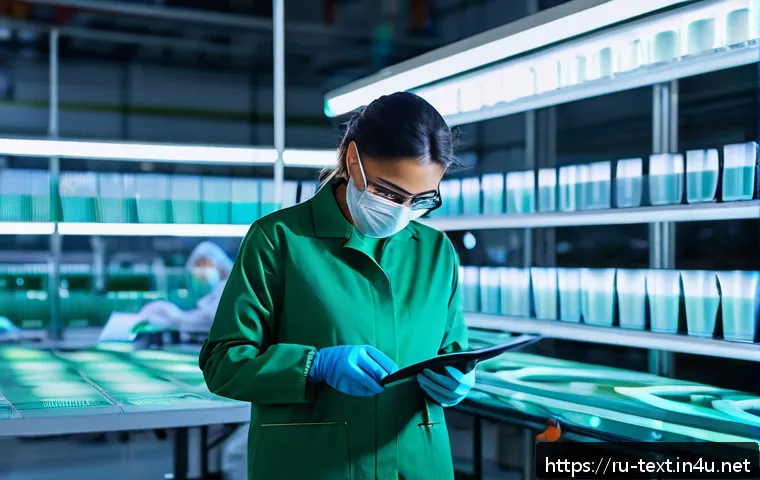 섬유기사와 시험 준비의 중요성 - A modern textile industry professional working in a high-tech factory environment, wearing clean and...