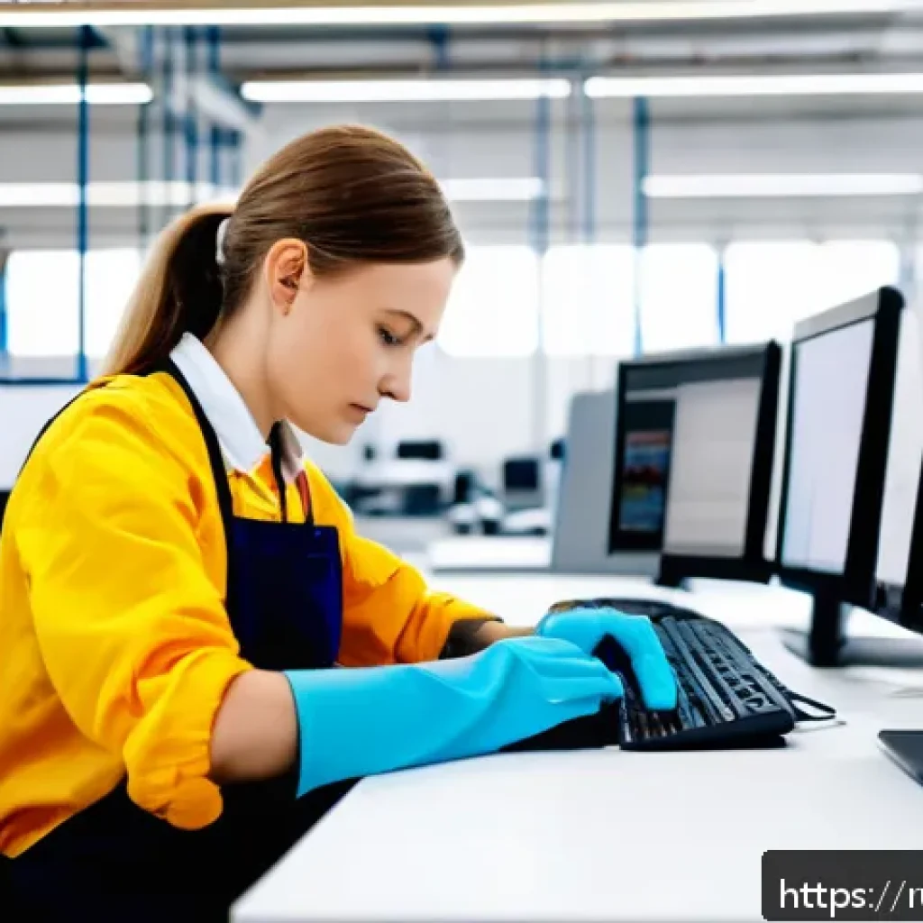 섬유기사 취득 후 경력 개발 - A professional textile specialist in a modern Russian textile factory, wearing clean and practical w...