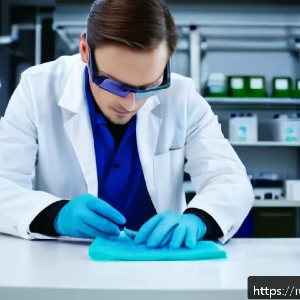 섬유기사와 직업적 성장 가능성 - A modern textile laboratory scene featuring a skilled textile engineer working with advanced smart f...