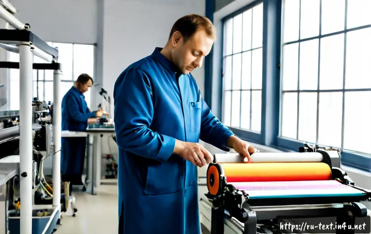 Home 15 섬유기사와 패션 산업 혁신 - Photorealistic modern textile engineer in a bright Russian garment innovation laboratory, examining ...